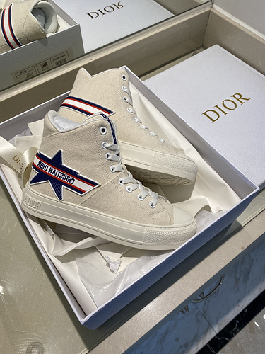 Dior high version limited model high-top casual canvas shoes short boots 35-40-af5266fc